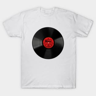 Miami Gift Retro Musical Art Vintage Vinyl Record Design T-Shirt